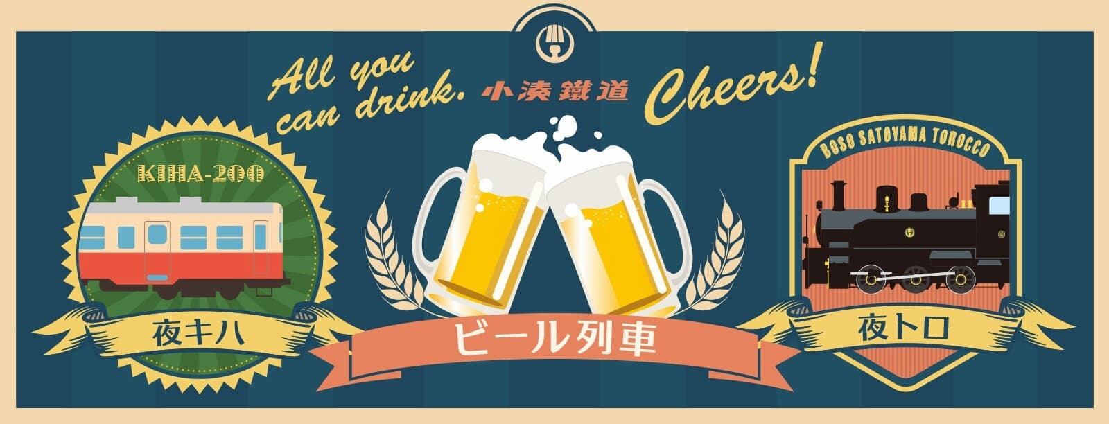 列車で乾杯！ビール列車（夜トロ．夜キハ）運転